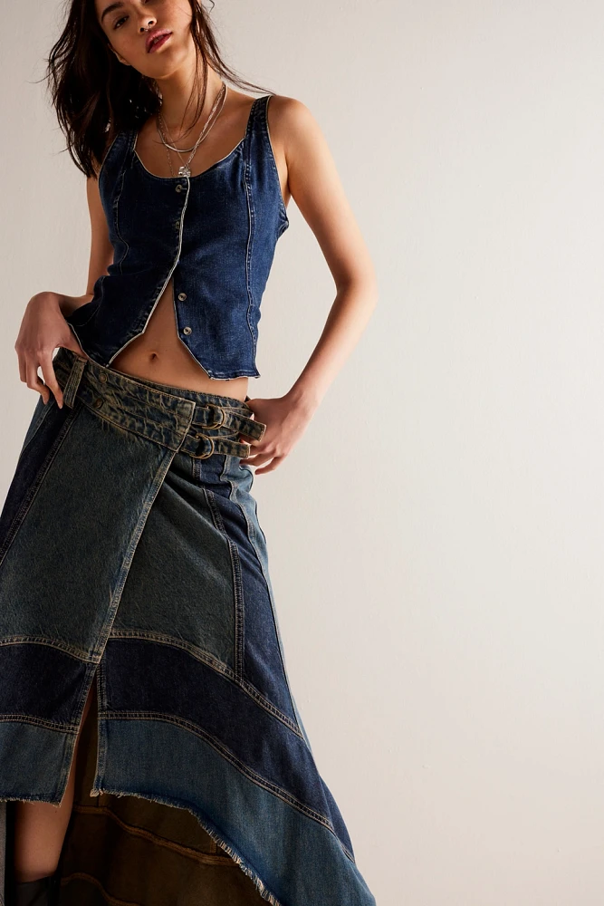 We The Free New Rules Denim Maxi Skirt