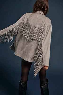 Fringe Out Vegan Suede Jacket