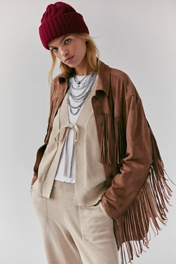 Fringe Out Vegan Suede Jacket