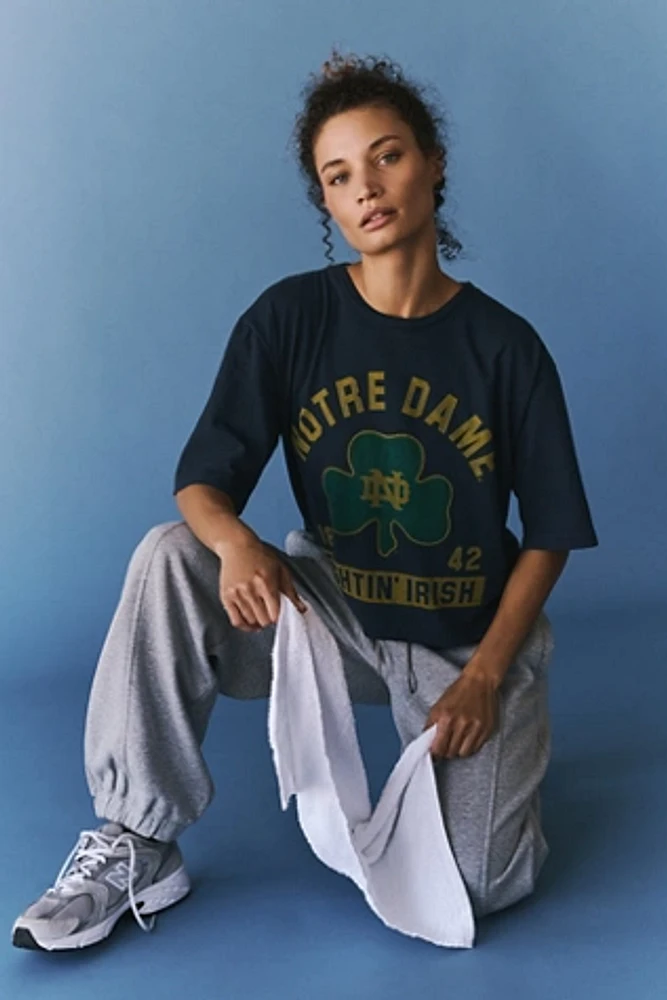 Original Retro Brand Notre Dame Crop Boyfriend Tee