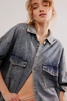 OneTeaspoon Dirty Blue One-Size Denim Shirt