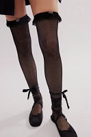 Only Hearts Fishnet Thigh-High Socks