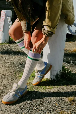Retro Stripe Knee High Socks
