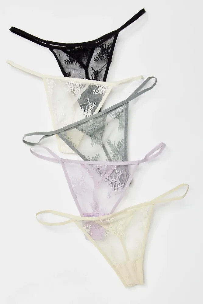 3 Pack Organic Cotton Thongs with Lace – Sheer Essentials Lingerie &  Swimwear