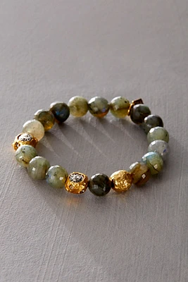 Tat2 Siena Black Rutilated Quartz Stretch Bracelet