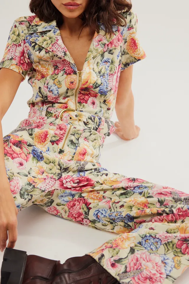 Cropped Everhart Jumpsuit ~ Hutton Floral Corduroy XS