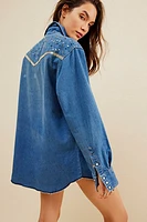 Tricia Fix Embellished Denim Wrangler Button Down