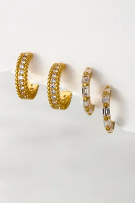 Glistening Gold Plated Hoop Earrings