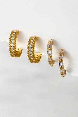 Glistening Gold Plated Hoop Earrings