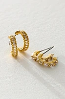 Glistening Gold Plated Hoop Earrings