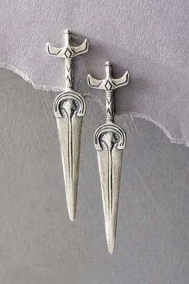Alkemie Sterling Silver Sword Earrings