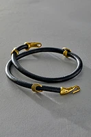 Alkemie Crescent Moon Leather Wrap Bracelet