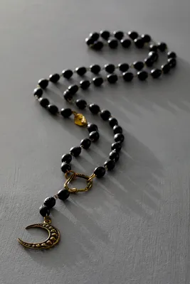Alkemie Crescent Moon Rosary Necklace