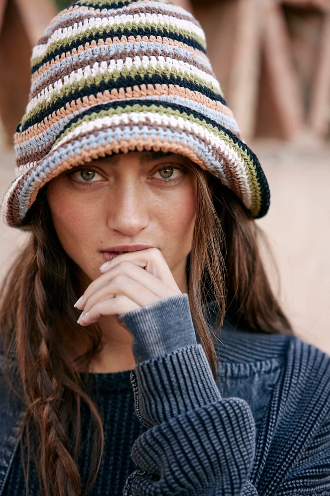 Mabel Stripe Tie Bucket Hat