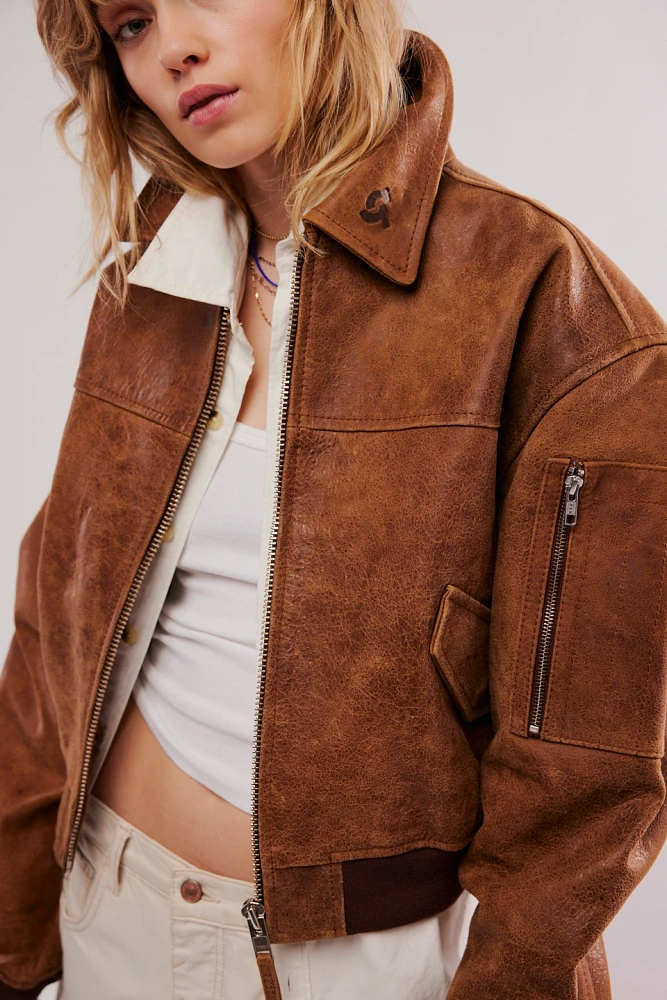 Rocky Leather Bomber Jacket