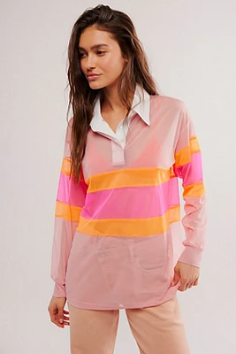 Anna Sui Neon Mesh Rugby Shirt