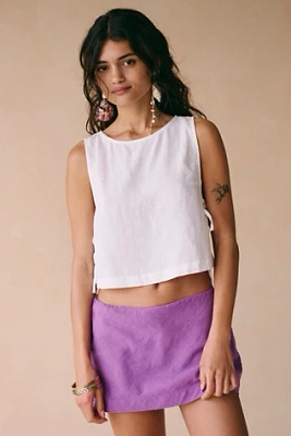 My Little Micro Mini Cotton-Linen Skort