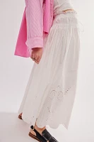 Moon River Eyelet Midi Skirt