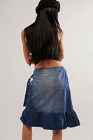 The Ragged Priest Gail Buckle Denim Skirt