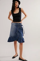 The Ragged Priest Gail Buckle Denim Skirt