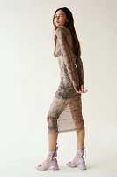 Saemdi Long-Sleeve Layered Mesh Dress