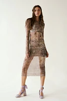 Saemdi Long-Sleeve Layered Mesh Dress