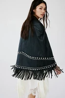 Understated Leather Moto Poncho