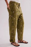 Patched Posy Pants