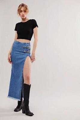 Understated Leather Western Maxi Skirt