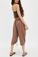 Gianna Ruched Gaucho Pull-On Pants