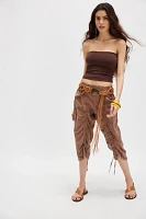 Gianna Ruched Gaucho Pull-On Pants