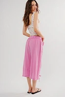 Gianna Ruched Gaucho Pull-On Pants