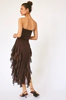 Kim Shui Mesh Cut Out Ruffle Maxi Dress