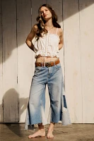 We The Free Ripple Wide-Leg Pieced Cropped Jeans