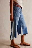 We The Free Ripple Wide-Leg Pieced Cropped Jeans