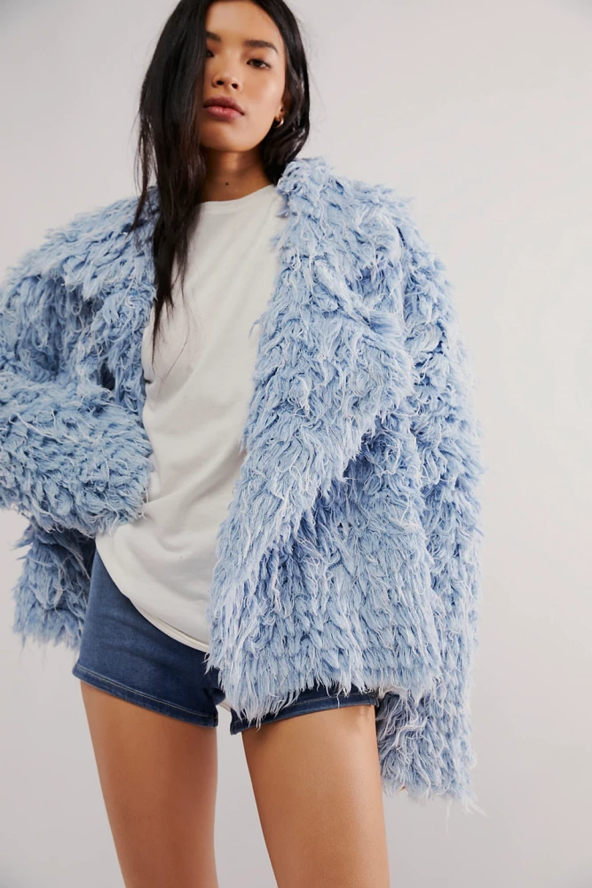 KSENIASCHNAIDER Denim Fur Jacket