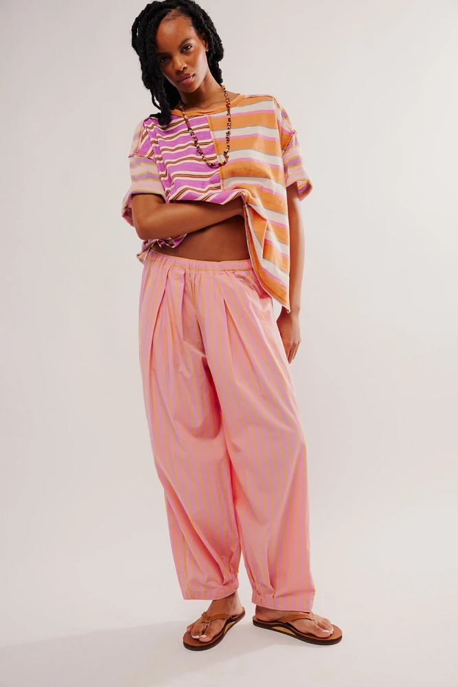 To The Sky Striped Parachute Pants