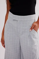 Tegan Plaid Barrel Trousers