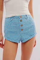 Checked Out Plaid Micro Shorts