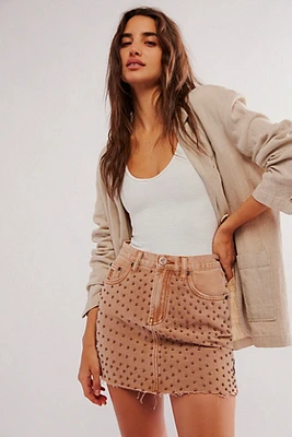 OneTeaspoon 2020 Studded Mini Denim Skirt