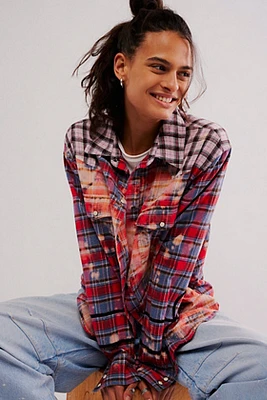 OneTeaspoon Distressed Flannel Western Shirt