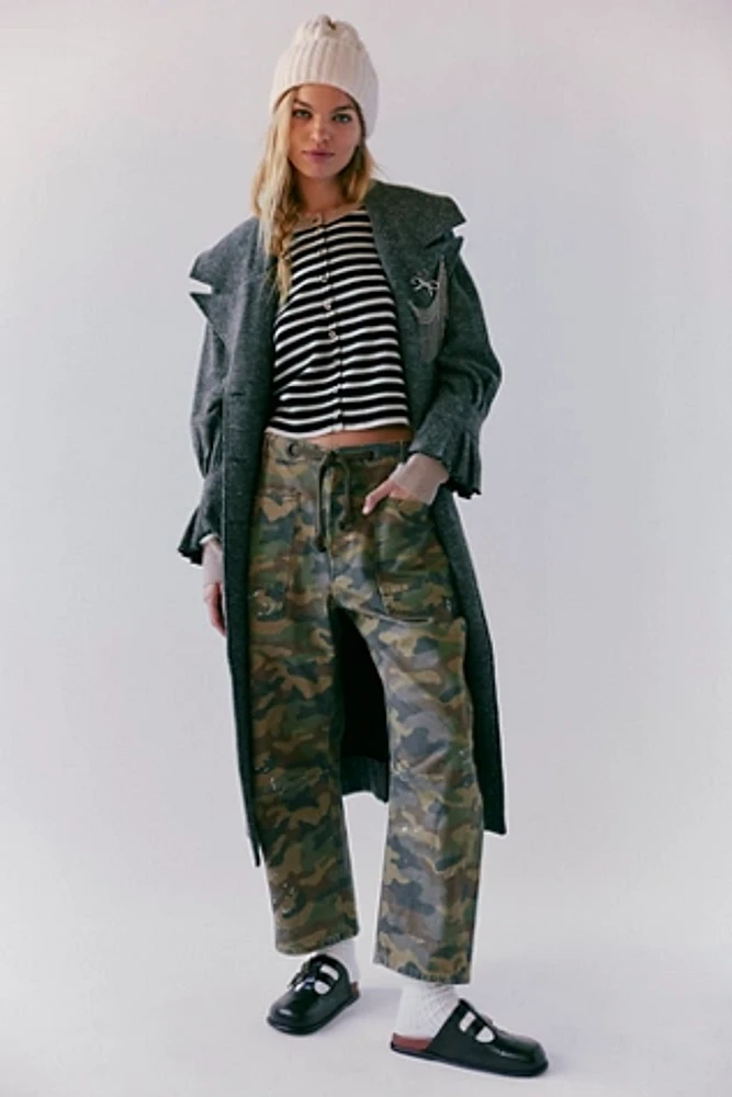 We The Free Moxie Printed Low-Slung Barrel Jeans