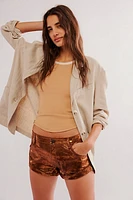 OneTeaspoon Metallic Bronze Suede Bandits Shorts