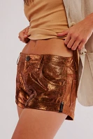 OneTeaspoon Metallic Bronze Suede Bandits Shorts