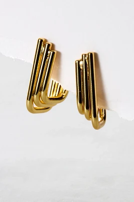 14k Gold Plated Square Hoops