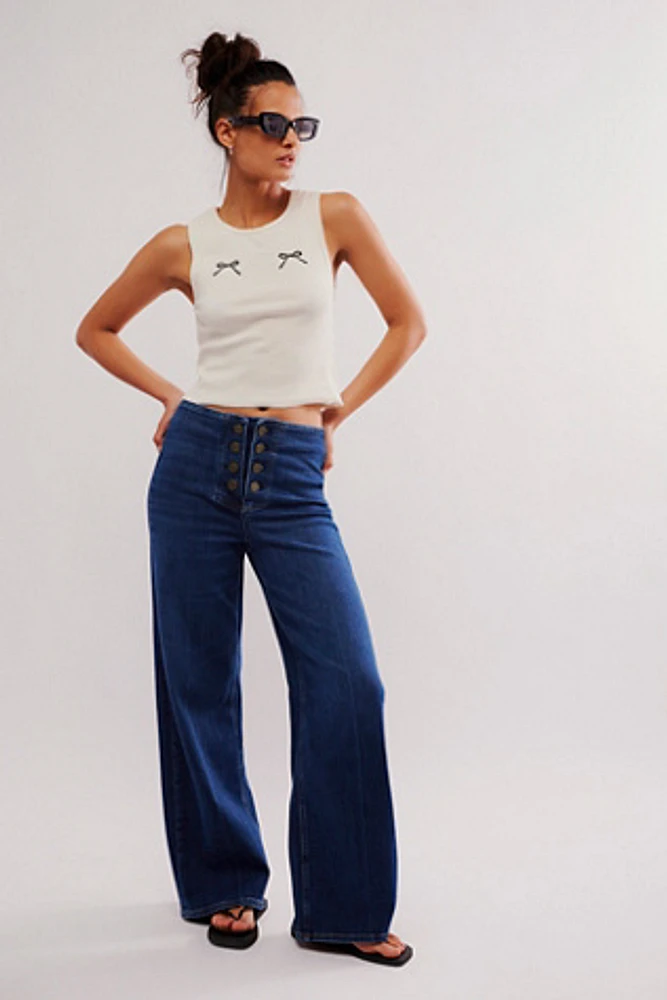 FRAME Le Slim Palazzo Sailor Jeans