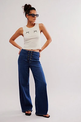 FRAME Le Slim Palazzo Sailor Jeans