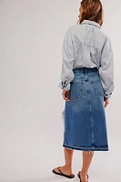 FRAME Deconstructed Frayed Hem Skirt