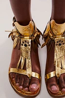 Golden Touch Fringe Sandals