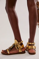 Golden Touch Fringe Sandals